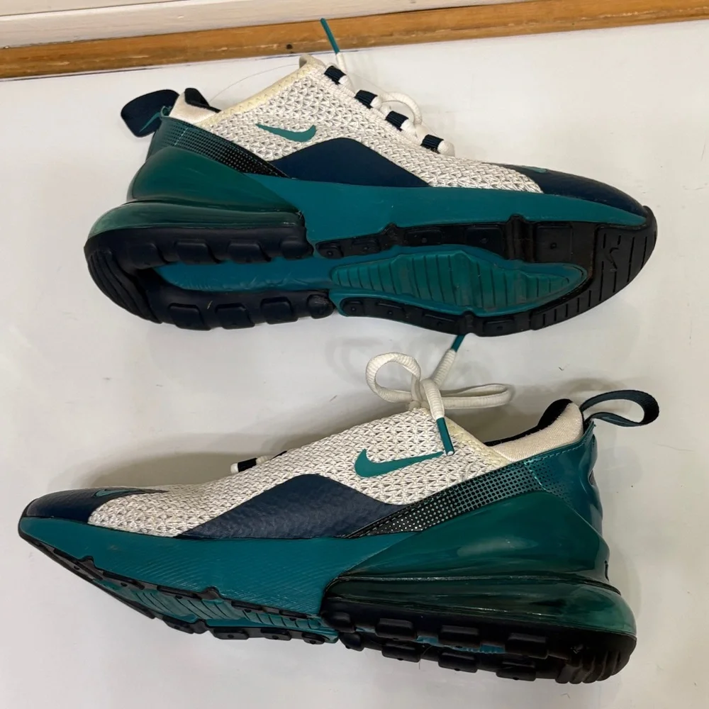 Nike White and Teal Air Max 270 Sneakers - Picture 10 of 10